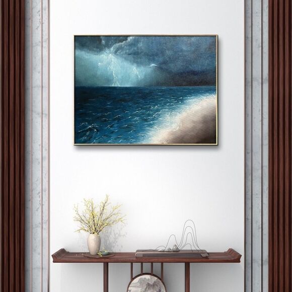 A Stormy Sky Oil Painting 16*20 inches on Canvas Wall Art - Picture 1 of 8